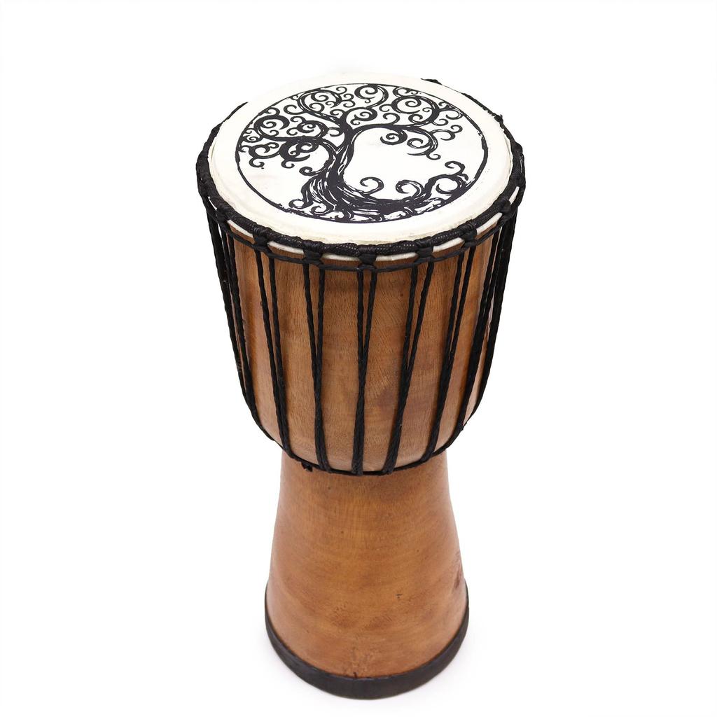 Djembe Drum Wide Top Tree of Life 18cm