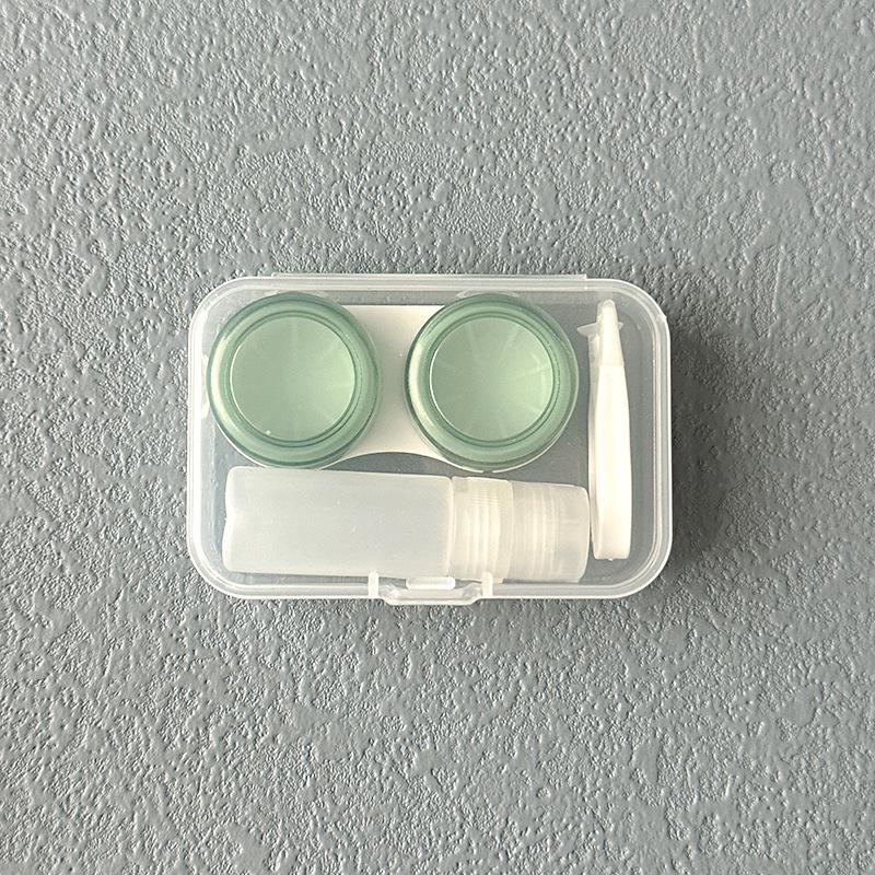 Ins Minimalist Transparent Contact Lens Box Women Travel Colored Contacts Companion Box Contact Lenses Case with Tweezers
