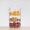 Transparent Glass Salad Bowl & High Borosilicate Storage Jar for Fruits and Snacks