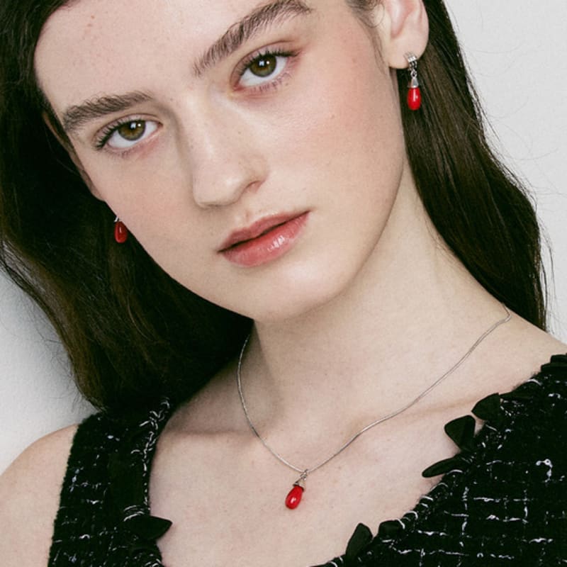 

VINTAGE HOLLYWOOD Ornament drop Necklace_VH249ONE002M Black