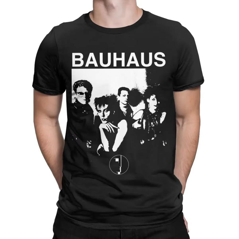 Pánská Bauhaus 80s Goth trička Bavlněné oblečení Móda Krátký rukáv Kulatý výstřih Letní tričko