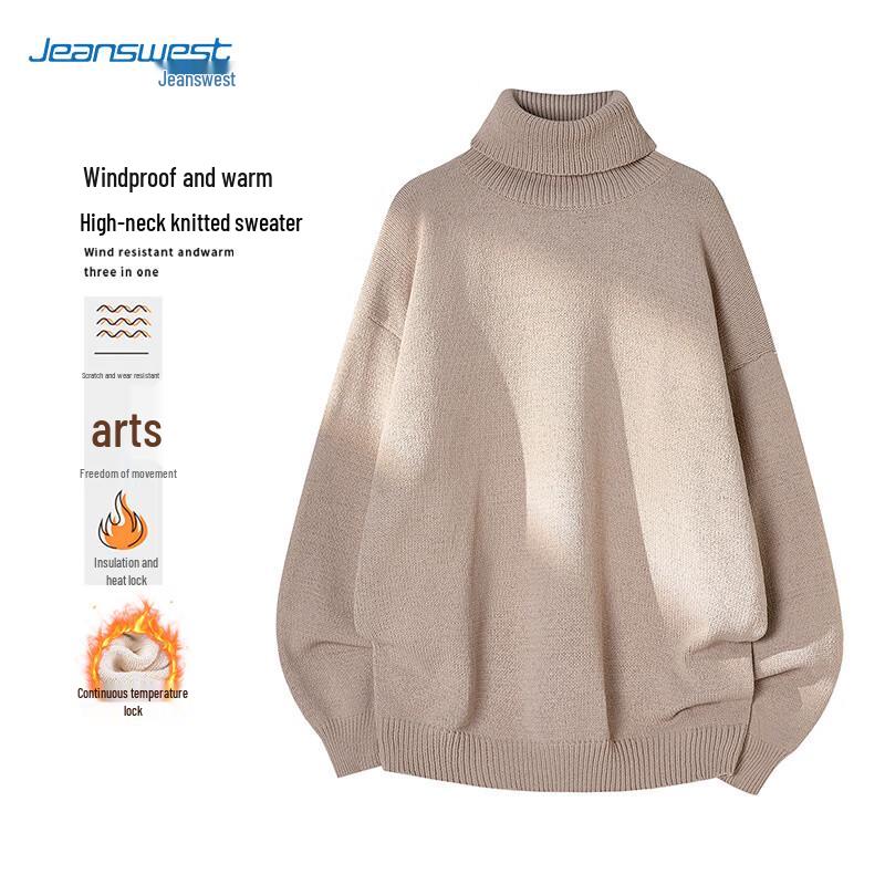 JEANSWEST Men's High-Neck Warm Knit Sweater