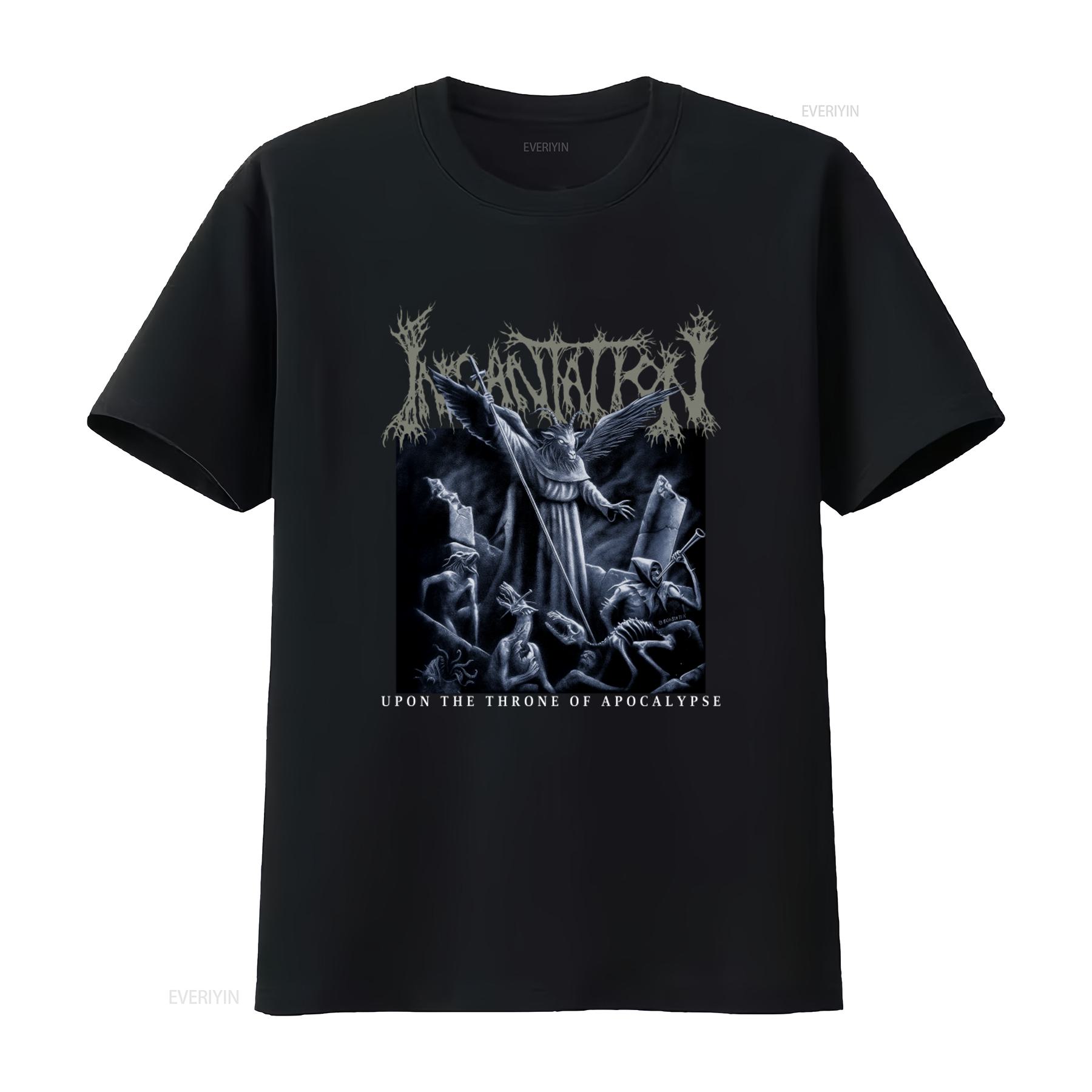

Incantation Upon The Throne Of Apocalypse Death Metal Band T Shirt vintage Washed streetwear designer clothes Unisex Stylish 4XL