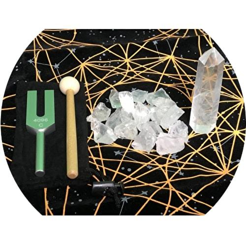 

KUROP Crystal Tuner, 4096Hz, Tuning Fork, Natural Quartz Crystal, for Purification (Purification Set/Card Not Included)