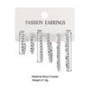 European and American Fashion Shiny Rhinestone Hoop Earrings - Creative Minimalist Design, Set of Three Pairs