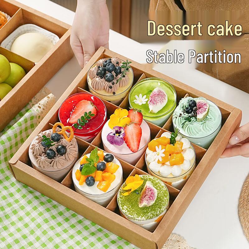 Large Nine-Grid Disposable Kraft Picnic Box