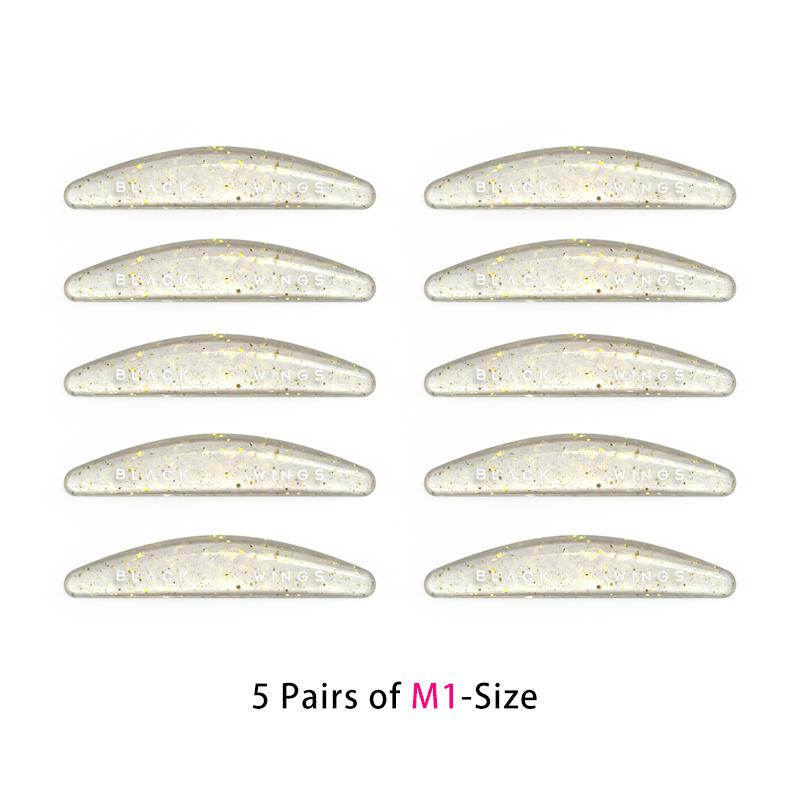 BLACKWINGS 5 Paar goldene Pailletten Wimperndauerwelle Silikonpads Wimperndauerwelle Pad Silikon klebrig
