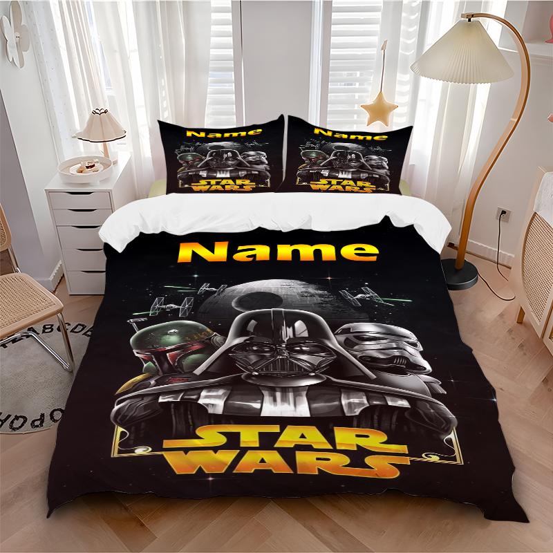 Custom Darth Vader Bedding 3 Piece Set HD Print Duvet Cover Pillowcases for Teens Adult Bedroom Decoration