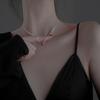 Japanese Simple Black Zircon Necklace Temperament Mini Round Bean Pendant Short Collarbone Neck Chain Student Women'S Accessories