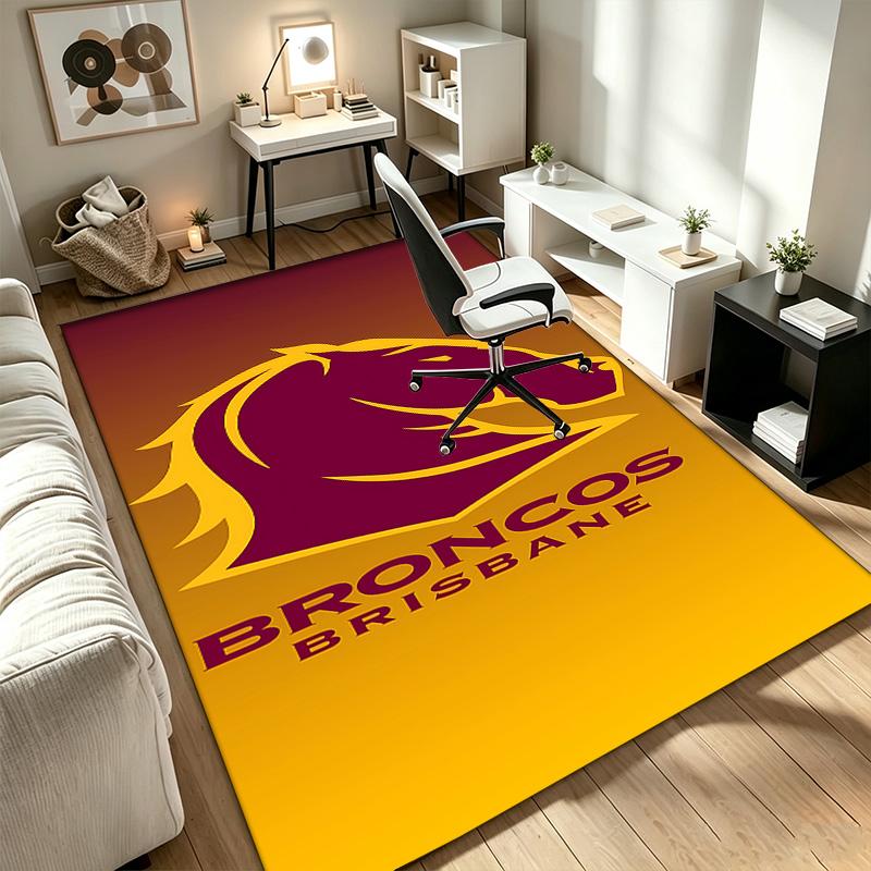 Brisbane Broncos A rug suitable for office chair areas living rooms and computer desks perfect for home offices and an ideal holiday gift