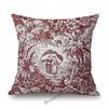 Französischer Toile De Jouy Delfter blauer Flamingo-Vogel-Tiger-Königshof-Muster, eleganter dekorativer Sofa-Kissenbezug, Kissenbezug