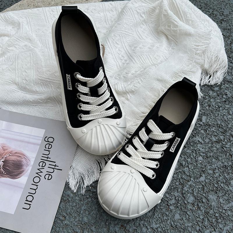 Foam Bottom Shell Head Little White Shoes Women's Summer New Thick Sole Heightening Breathable Sports Board Shoes Casual Women's Shoes