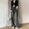 Cement Gray Wide-leg Jeans Women's Autumn and Winter New Small Loose Retro High-waisted Straight Jeans