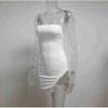 2 Layers Females Summer Backless Dress Tassel Hem Valentine Sexy Elegant Mini Dress
