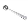 2-in-1 Multifunction Stainless Steel Coffee Scoop with Clip Coffee Tea Measuring Scoop 1Cup Ground Coffee Measuring Scoop Spoons
