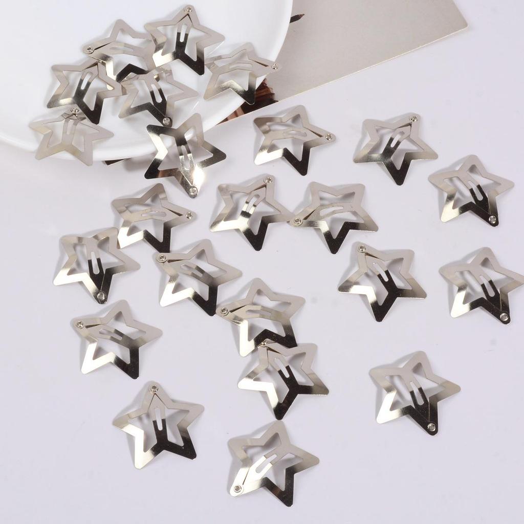 Y2K Spicy Girl Pentagram Silver Hair Clip - Versatile BB Clip Hair Accessory