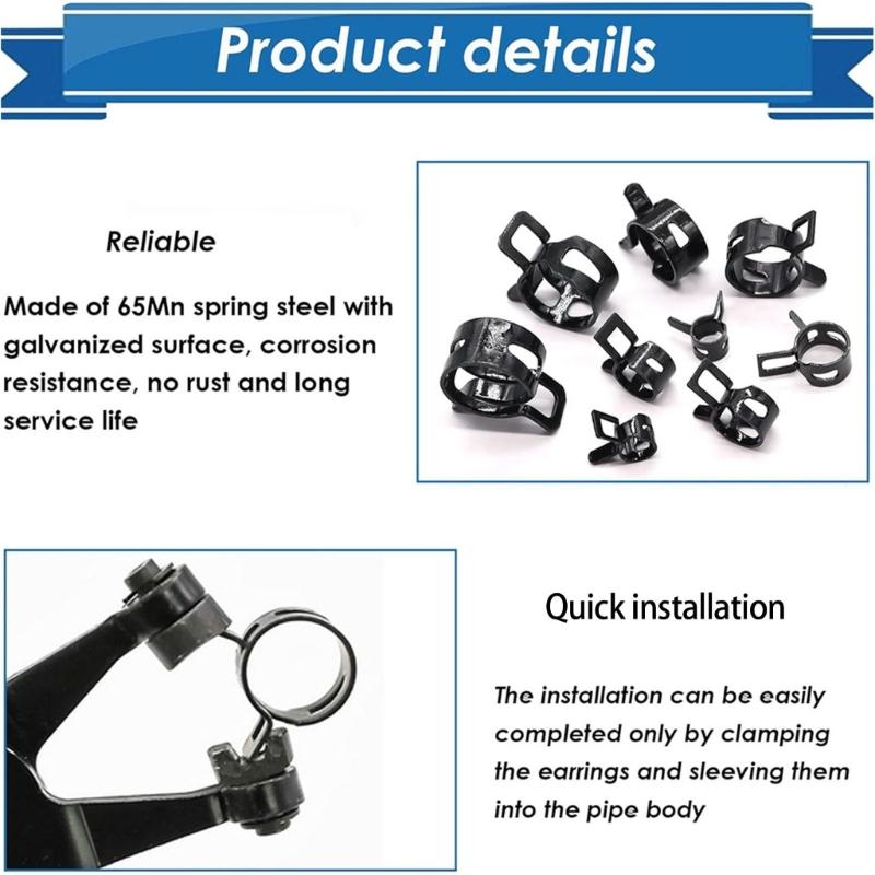72pcs Sturdy Spring Steel Cable Clip Rubber Lined Designs Portable Accessory for Automotive and Industrial Use