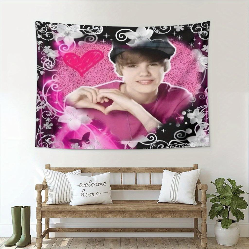 Love Gesture Tapestry Fans Surrounding Wall Cloth Pop Idol Style Photography Background Artifacts Room Decoration
