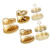 Double Layer Pastry Tray Decorative Copper Gold Biscuits Dessert Display Plate for Wedding Double Layer Pastry Tray Pastry Tray