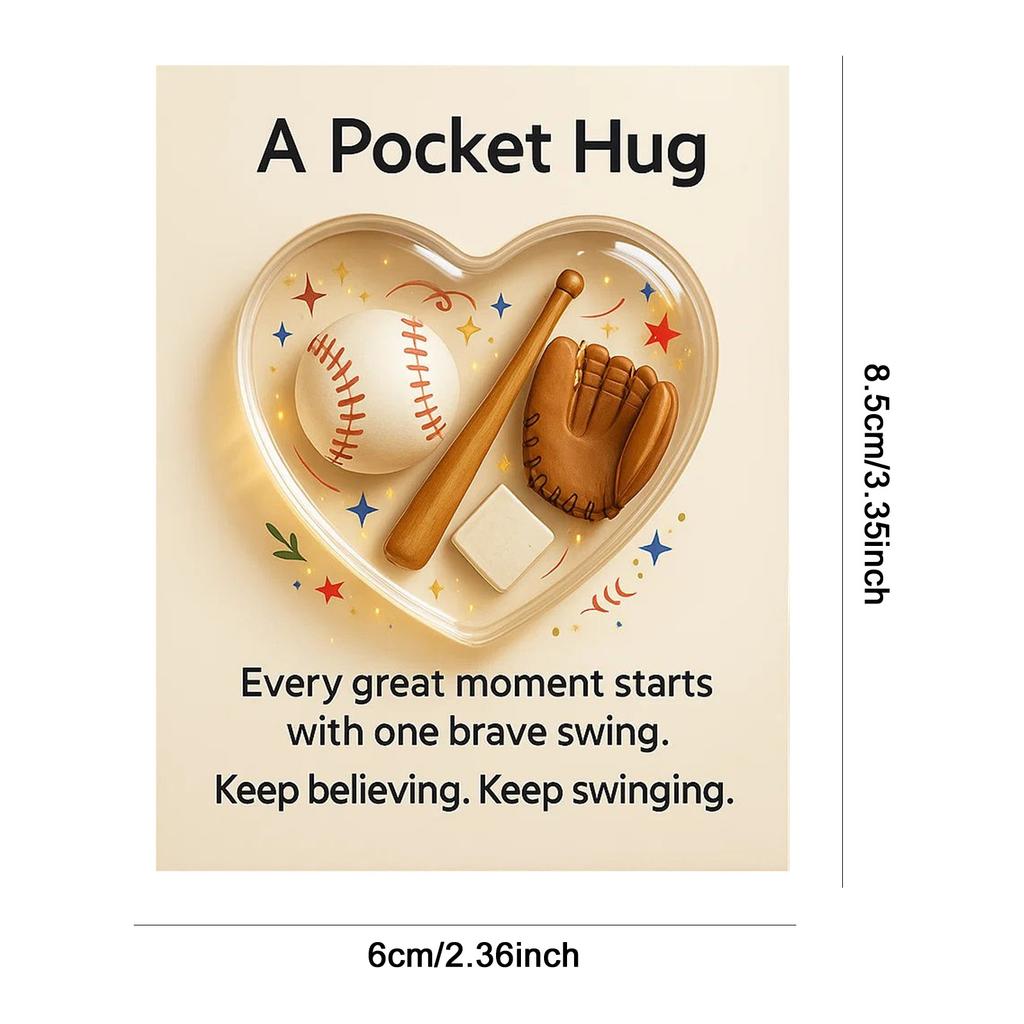 Heart Shaped Sport-Themed Pocket Hug Collection with Gift Card Football Soccer Pocket Hug Gift for Friends Family Colleagues