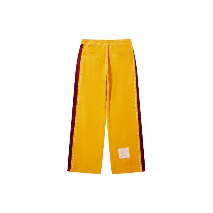 Li Ning X Bruce Lee Collaboration Kung Fu Series Color Blocked Side Suede Straight Leg Knitted Sports Pants Men Pants Ceylon-Yellow AYKT869-2