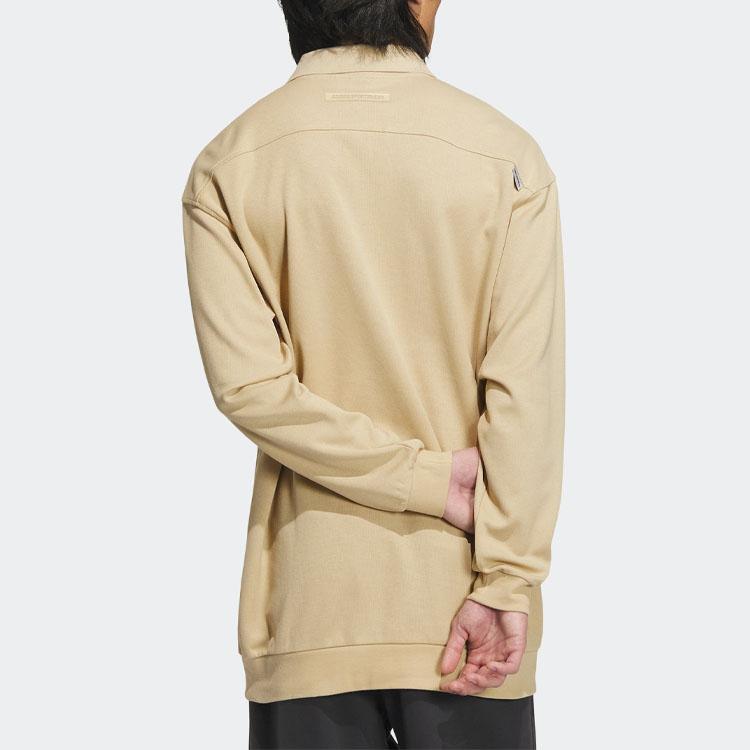 Adidas Graphic Print Loose Long Sleeve Polo Shirt Men Tops Prairie-Brown IK3508