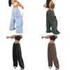 Streetwear Casual Pants With Elastic Waist For Women 2025 Summer Loose Fit Cotton Blend
