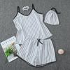Parent-Child Matching Cotton Pajamas Set - Women's Tank Top & Shorts with Children's 7-Piece Homewear.