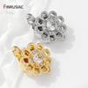 14K Gold Plated Brass Flower Insert Clasps Fasteners,Inlaid Zircon Layered Clasps Connectors For DIY Jewelry Making Supplies