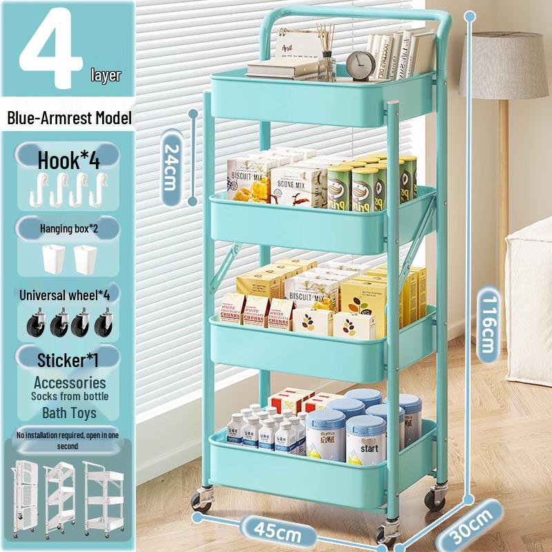Kompaktes mehrschichtiges Lagerregal für Küche, Bad, Schlafzimmer, Bücher, Spielzeug und Snacks