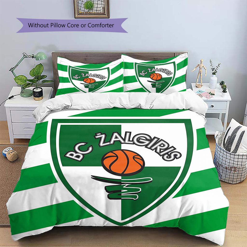 Žalgiris Kaunas Pattern Bedding Quilt Set Home Decoration Gift (1 * duvet cover + 2 * pillowcase without core)