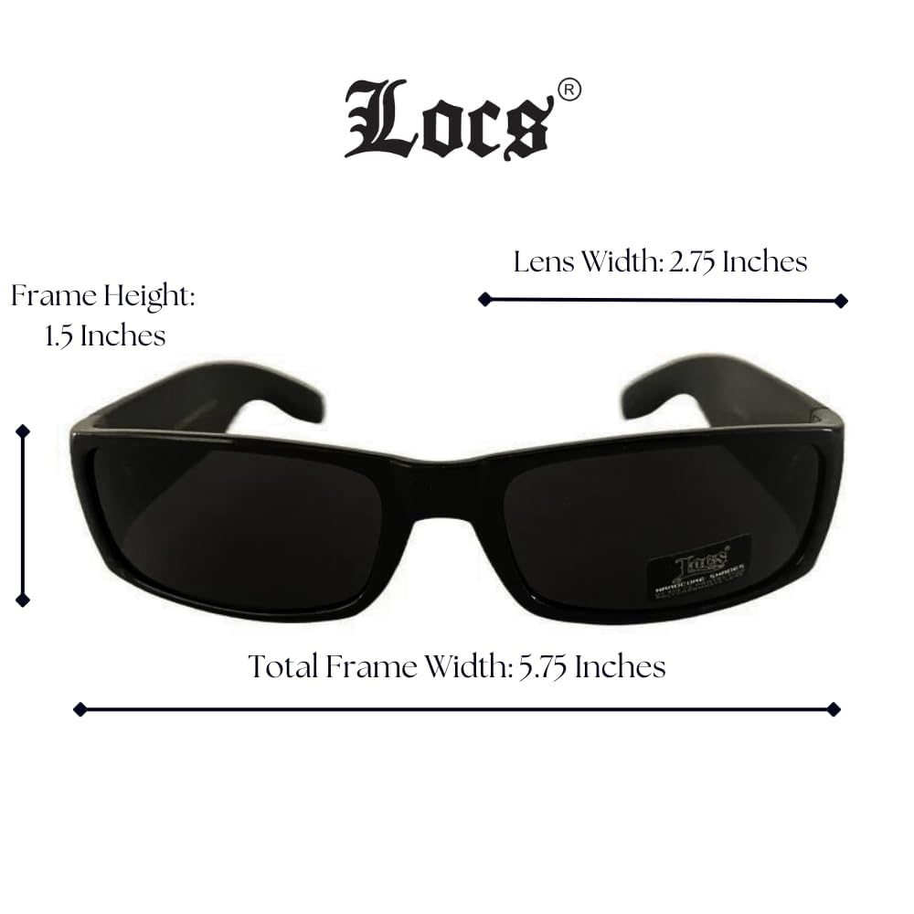 Locs Hardcore Black Sunglasses 142mm 0103, Black/Bandana Black,
