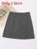 Casual Polyester A Line Skirt With Zipper For Streetwear Fashion Spring 2024