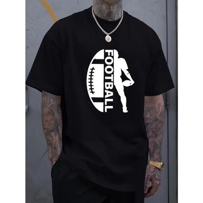 Letter Printing, Men's Graphic Design T-shirt, Summer Casual and Comfortable T-shirt, Men's Shirt, Suitable for Daily Gym Exercise and Running,