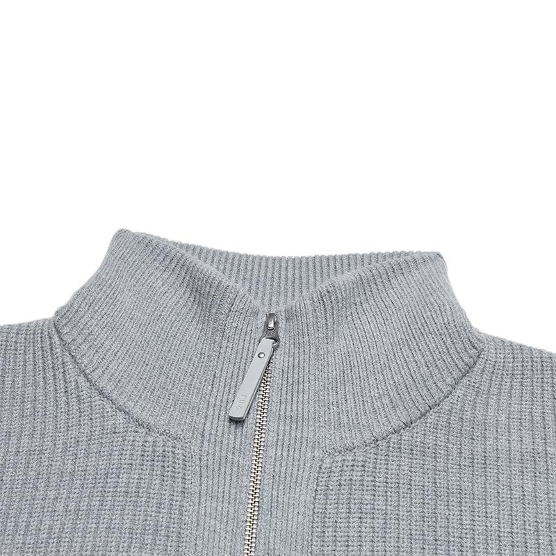 Fila Original Casual Fashion Sports Versatile Warm Soft Comfortable Pocket Loose Knit Sweater Unisex Sweater Gray F51U549405FMG