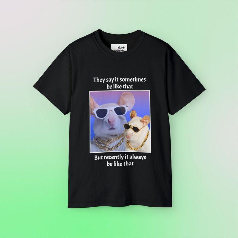 Contemplating Rat Meme Funny TShirt Unisexs Unisexs Tees Top Classic TShirt Unisexs Unisexs Tees Top 2XL