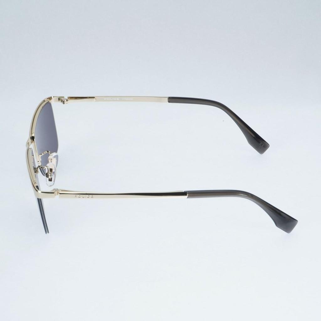 POLICE Sunglasses for SPLT67J 56 Japan Men, 0300, Size, Model, Titanium, Browline.