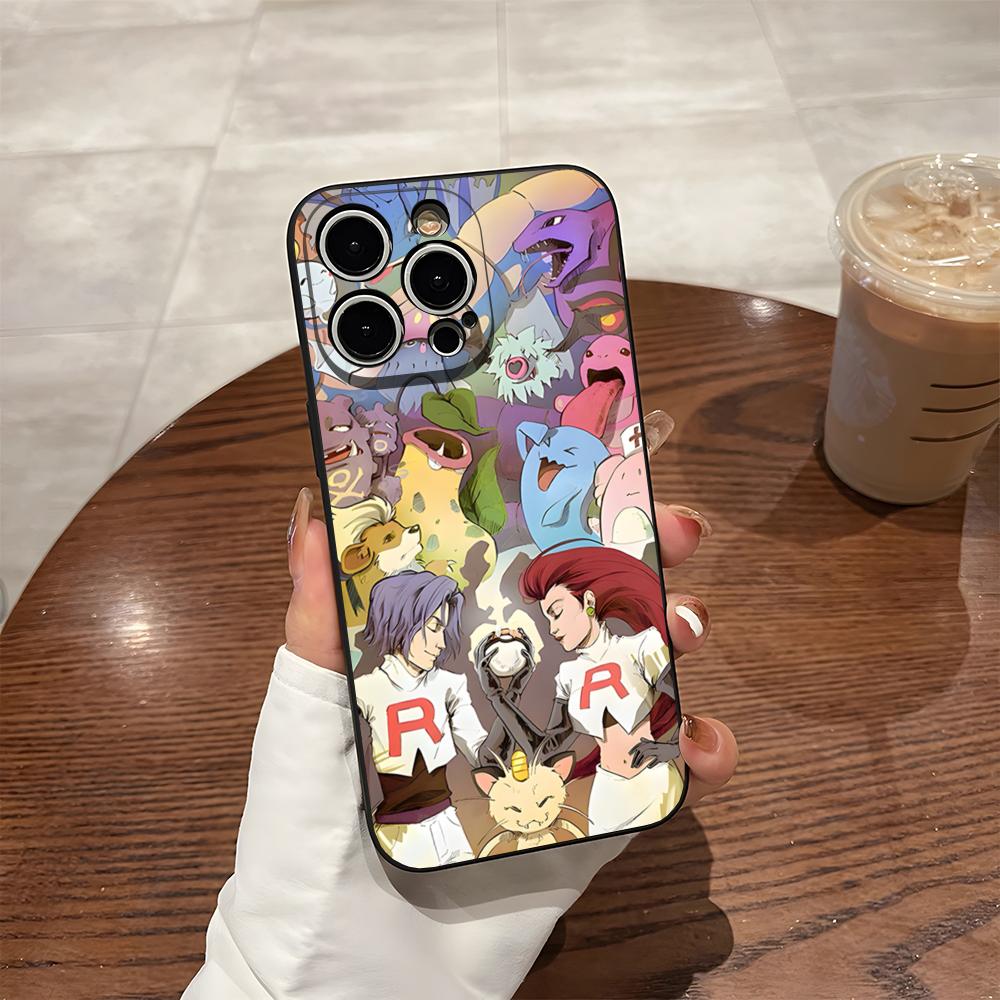 Cartoon Team Rocket Phone Case For Iphone 16 Pro Max 14 12 15 Plus 17 Pro Max 13 Pro 11 Xr X Xs 8 7 Plus Back Cover