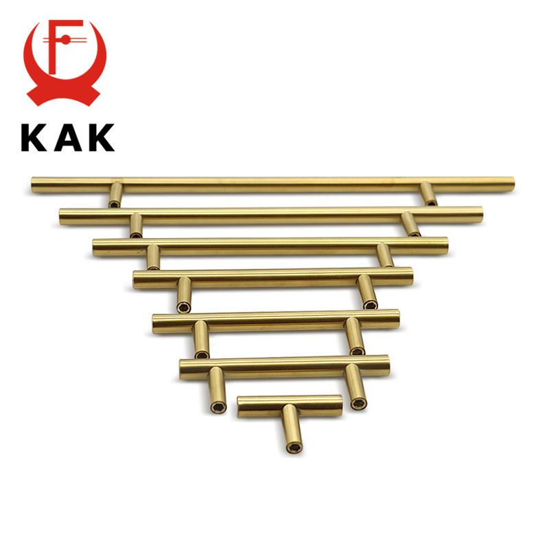 KAK 2" ~ 20'' Gold Küchenschrank T-Stange Gerader Griff Knöpfe Schrankgriff Durchmesser 10mm Edelstahlgriffe Möbelgriff