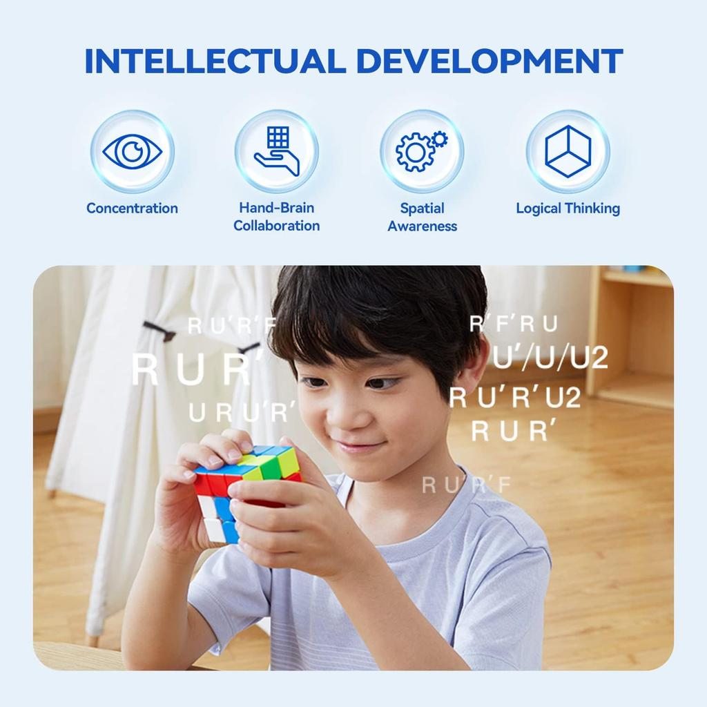 Monster Go Magnetic 3x3 EDU Magic Cube Monster Go Stickerless MG356 Educational Cube Puzzle for Kids and Beginners Practice -