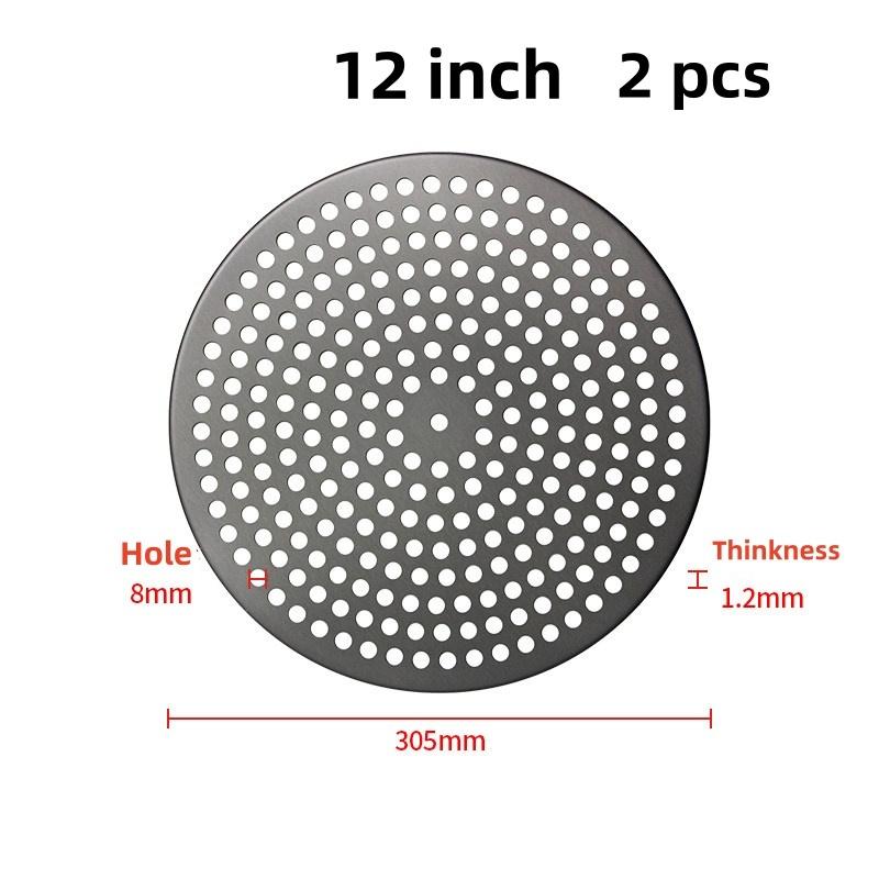 8 9 12 Inch Perforated hole cold round Pizza Pan Nonstick Baking bread cake Oven Crispy Bottom Pizza Making Thickened tray