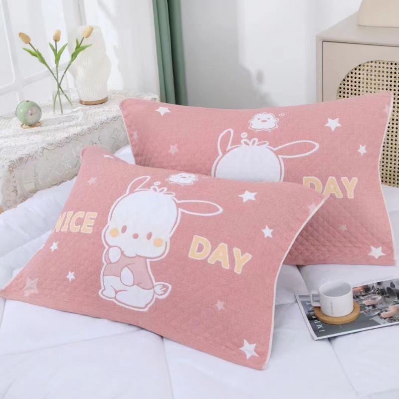 Yiwenwo Non-Slip Extra Large Cotton Gauze Pillowcase with Fixed Straps for Students & Adults