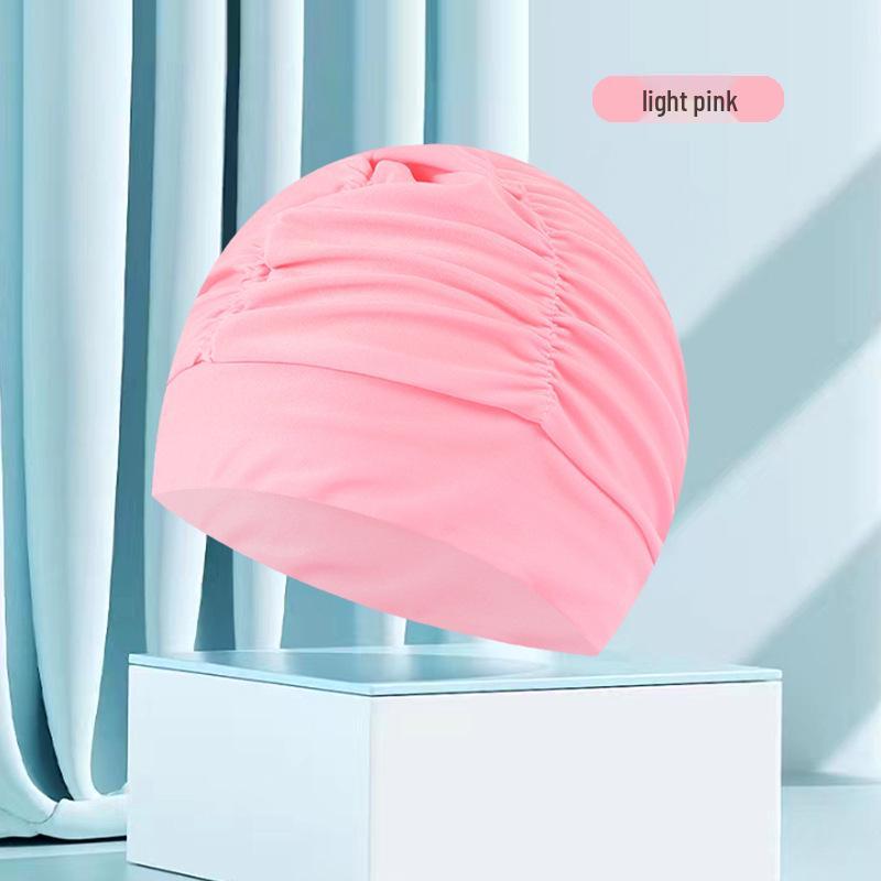 Dámská květinová plisovaná plavecká čepice nadměrné velikosti - Nepřiléhavý střih, Jednobarevná, Módní látkový design