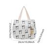 Canvas Lunch Bag with Handle Bow Print Tote Bag Lightweight Hobo Bag for Women Girls School Office Meal Prep Bag Cute Lunch Bag