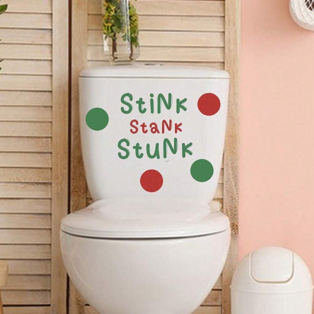 Bathroom Slogan Toilet Sticker, Cross-Border Christmas Decorative Wall Decal