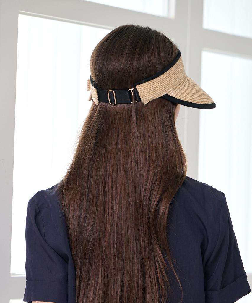Koipeu Ribbon Raffia Sun Visor Cf081Ht073
