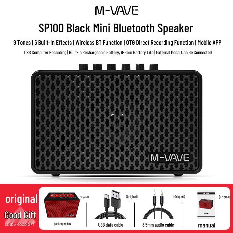 M-VAVE SP100 Bluetooth Portable Guitar Amplifier for Outdoor Performance & Recording