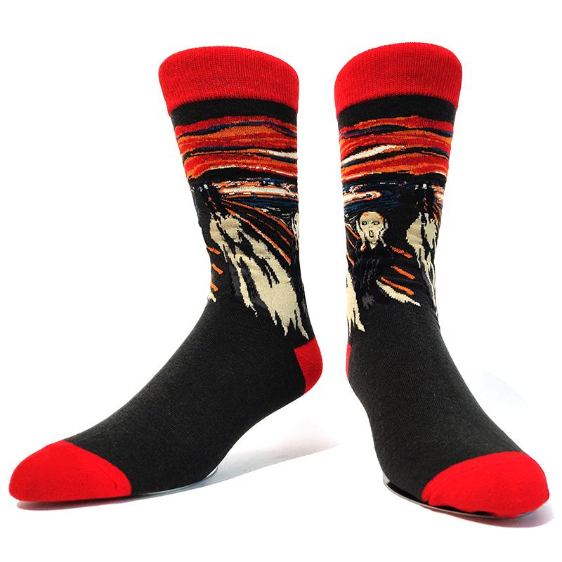 Novelty Happy Funny Men Graphic Socks Cotton Poker Corgi Frog Crazy Burger Piranh Wolf Avocado Eagle Sock