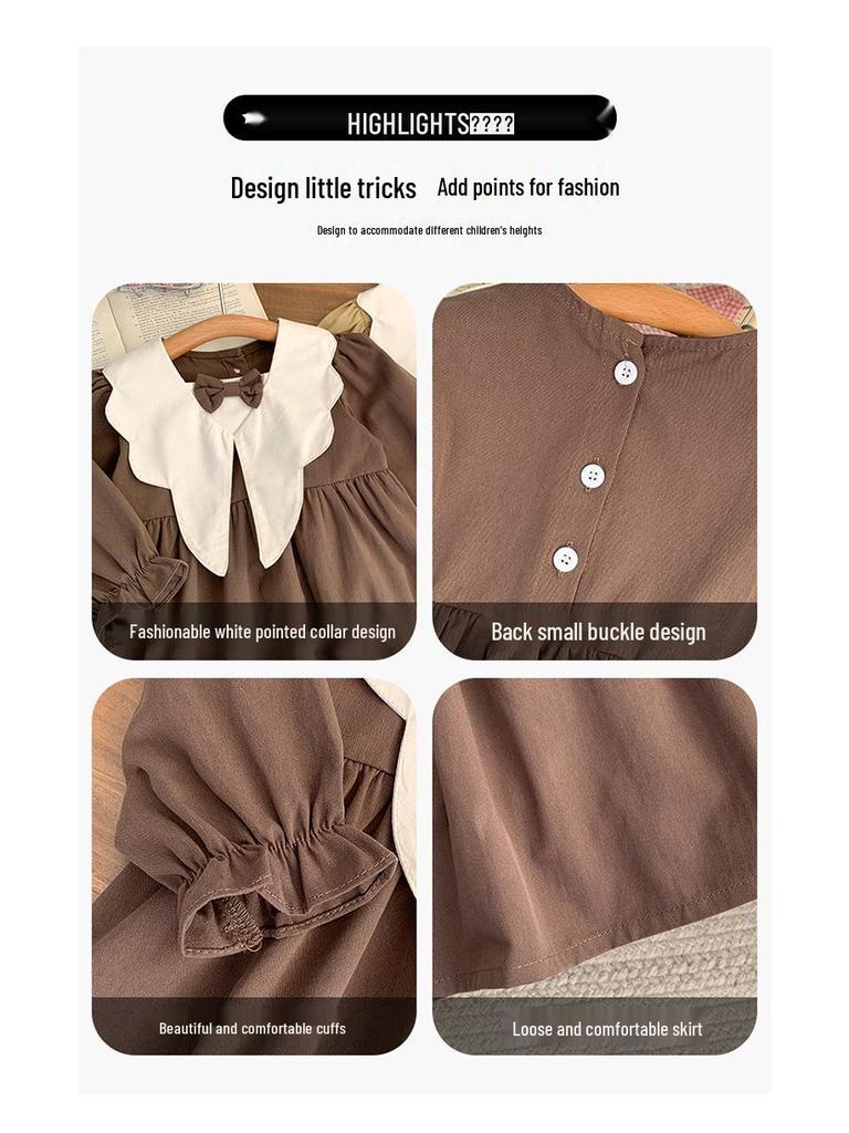 Autumn Korean-Style Academy Dress for Baby Girls – Infant Princess Fashion