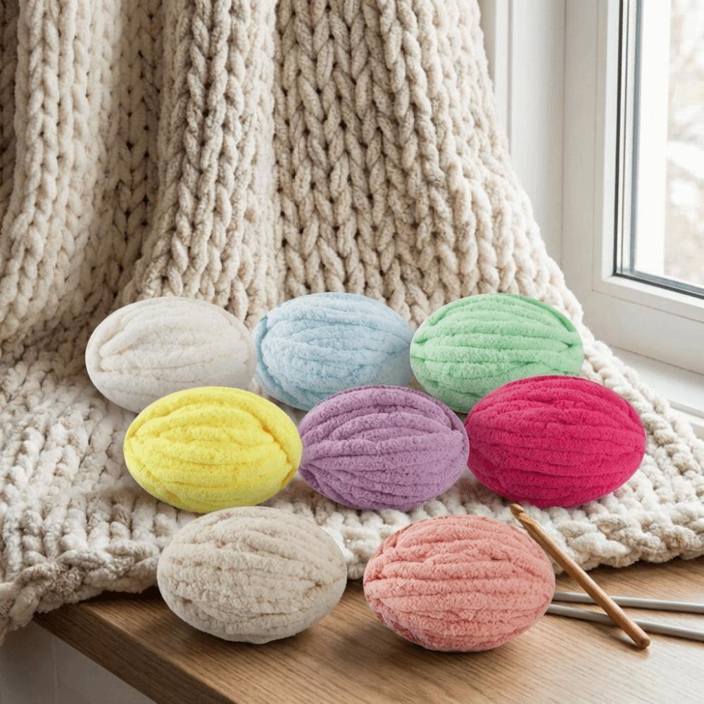 Mehrfarbiger dicker Garnknäuel Großer Knäuel Handstrickgarn Kissen Garn Chunky Garne Schalstricken